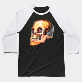 Skull Mad Scientist Doctor Horror Comic Retro Vintage Baseball T-Shirt